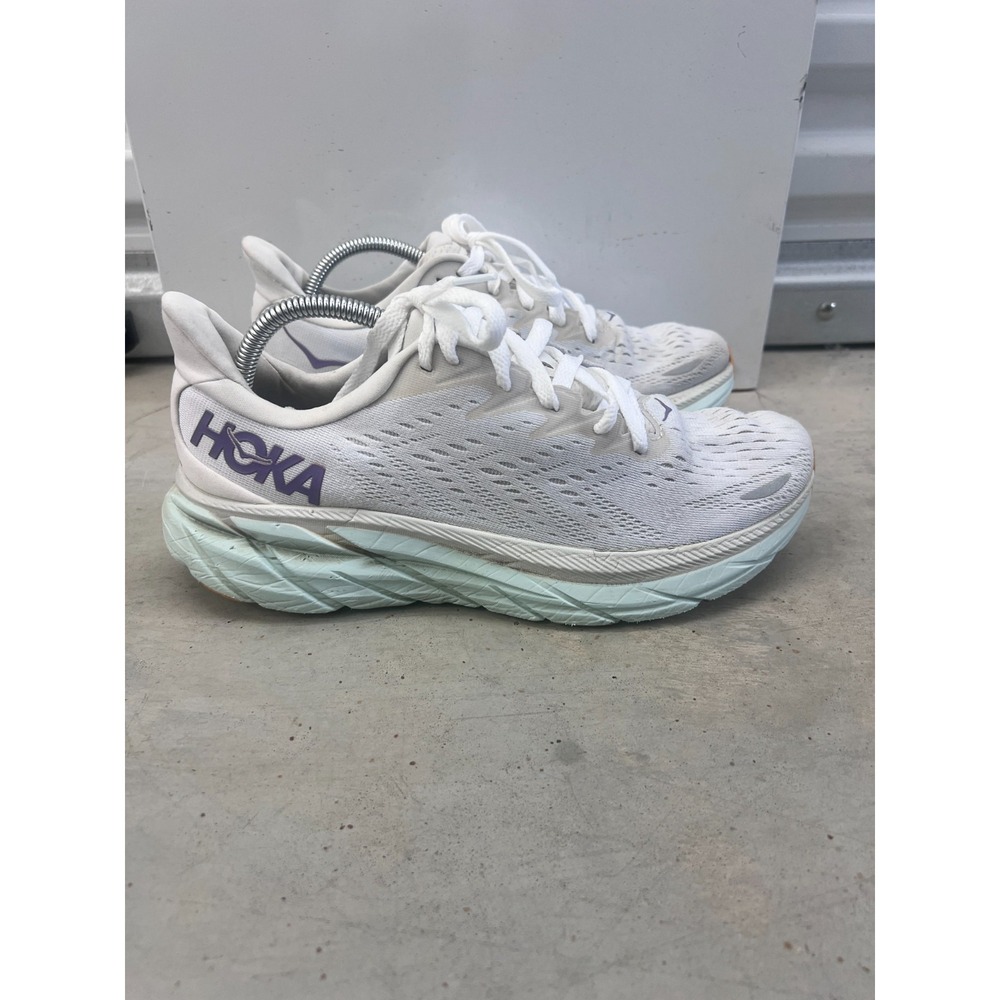 Hoka One One Clifton 8 1119394-BDBW Sneaker Womens US 10B White Running Shoes